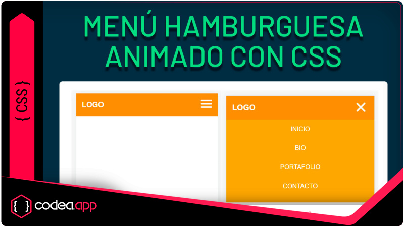 Menú  Hamburguesa Animado con CSS