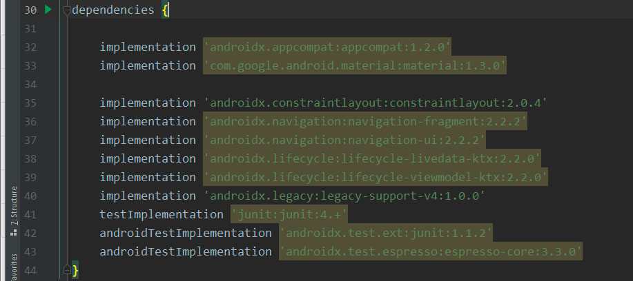 dependencia menu drawer tab