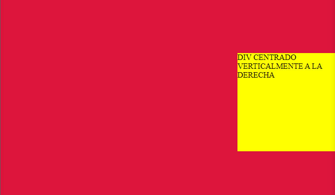 Centrar un div verticalmente right