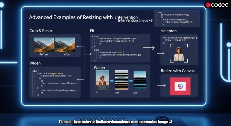 Ejemplos Avanzados de Redimensionamiento con Intervention Image v3