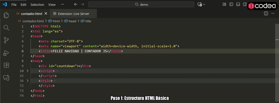 Paso 1: Estructura HTML Básica