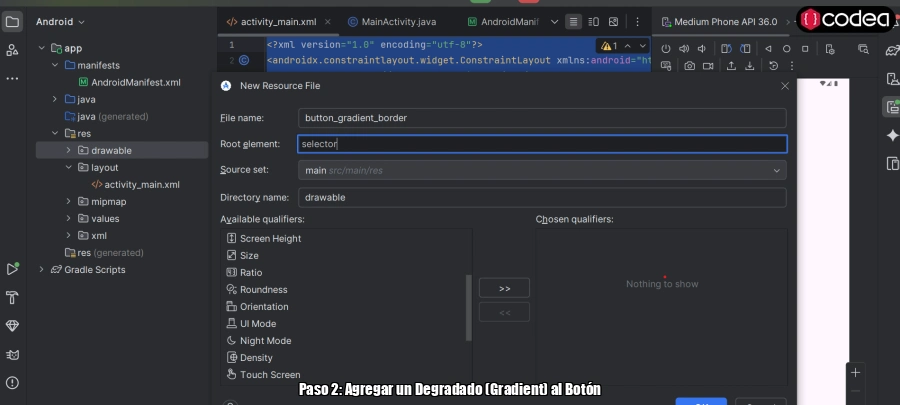 Paso 2: Agregar un Degradado (Gradient) al Botón