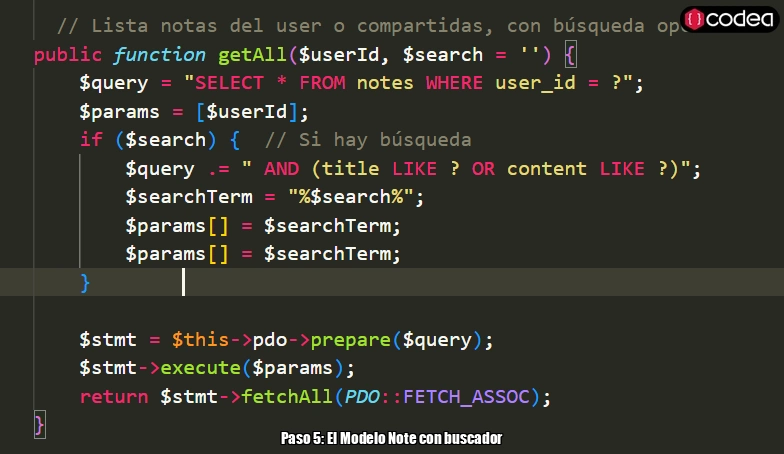 Paso 4: El Modelo Note con buscador