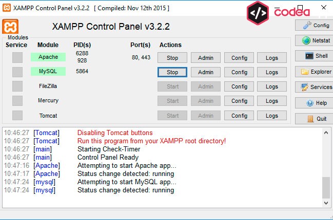 Servicios de Xampp